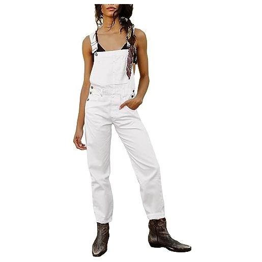 Loalirando tuta lunga in denim da donna salopette elegante monopezzi pantaloni larghi jeans casual (blu chiaro, s)