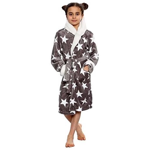 A2Z 4 Kids vello lusso sherpa incappucciato vestirsi abito stella stampare - bathrobe 129 stars print pink. _13