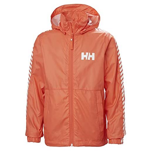 Helly Hansen jr stripe wind jacket, unisex-bambini e ragazzi, 271 hot coral, 16 years