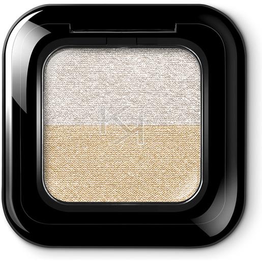 KIKO new bright duo eyeshadow - 01 metallic white / true gold