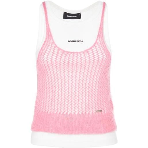 DSQUARED2 tank top in jersey e misto mohair