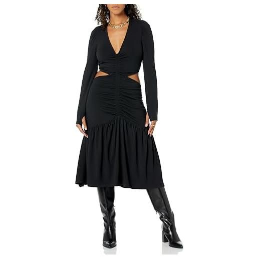 The Drop women's abito nero con apertura e scollo a v, by @itsjuliettefoxx, s