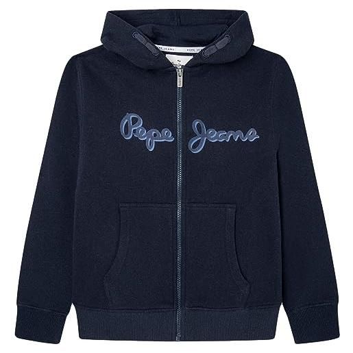 Pepe Jeans nolan zip, felpa con cappuccio bambini e ragazzi, grigio (grey marl), 16 anni