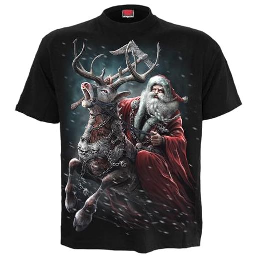 Spiral - rock santa - agl - t-shirt nera regular per uomo - s