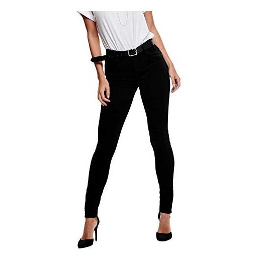 Only onlrain reg skinny jeans cry6060 noos, nero (black denim), 38 /l30 (taglia produttore: medium) donna