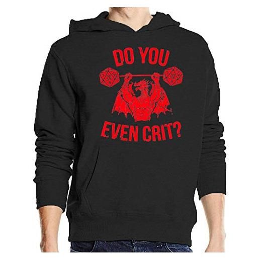 Atprints do you even crit dungeons and dragons parody maglione con cappuccio unisex large