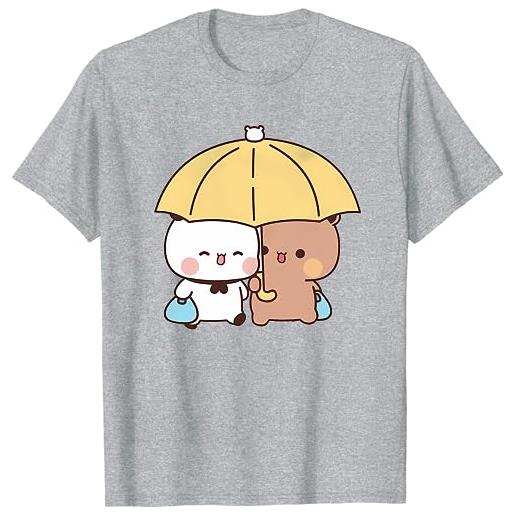 Berentoya maglietta unisex con panda kawaii con scritta hug bubu and dudu be home (lingua italiana non garantita), nero , xl