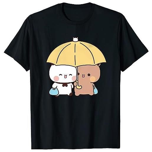Berentoya maglietta unisex con panda kawaii con scritta hug bubu and dudu be home (lingua italiana non garantita), grigio, s