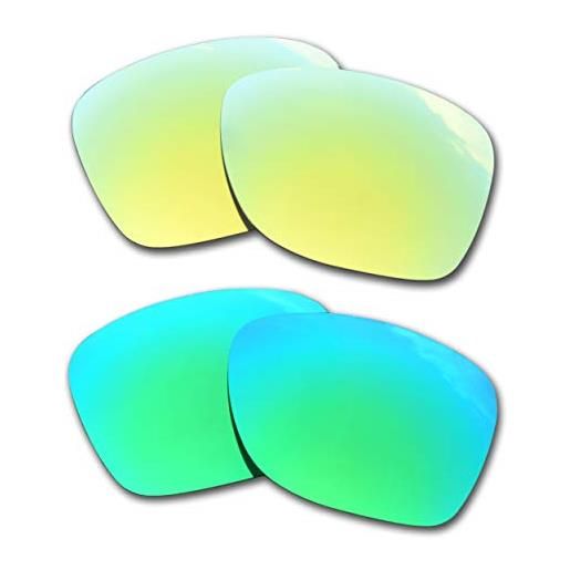 SOODASE per oakley catalyst occhiali da sole oro/verde 2 coppie lenti di ricambio polarizzate