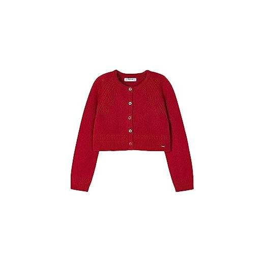 Mayoral cardigan tricot traforto per bambine e ragazze rosso 6 anni (116cm)