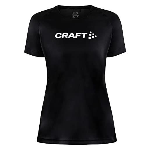 Craft core essence logo tee w black l maglietta sportiva, nero, l donna