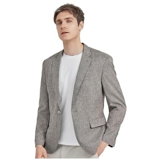 Alizeal mens business casual blazer un bottone slim fit summer suit giacche, kaki-s