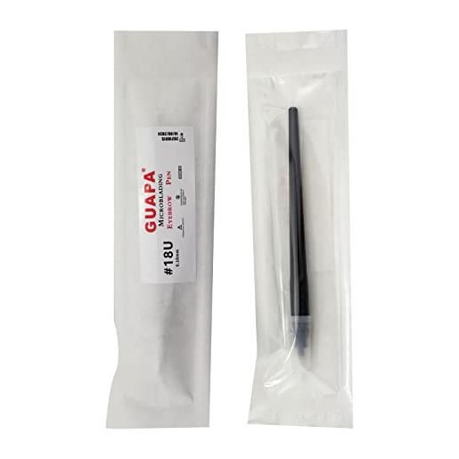 Rasmet 10 pezzi microblading penna monouso nano u18-0,18mm lame sterili per disegnare precisi capelli (noir-18u 0,18 mm)