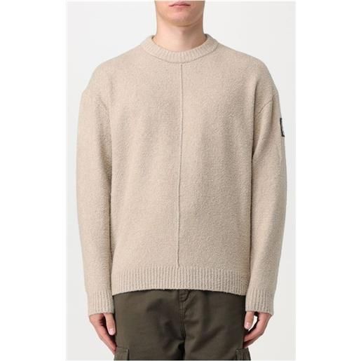 Calvin Klein Jeans high texture sweater maglia girocollo eff boucle beige uomo