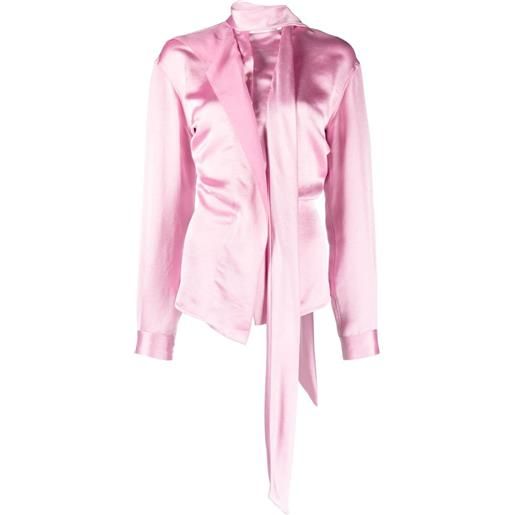 Victoria Beckham blusa asimmetrica con dettaglio a foulard - rosa
