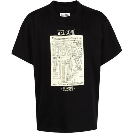 MM6 Maison Margiela t-shirt con stampa grafica - nero