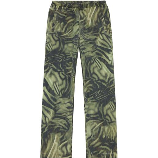 Diesel pantaloni p-gold-zebra dritti - verde