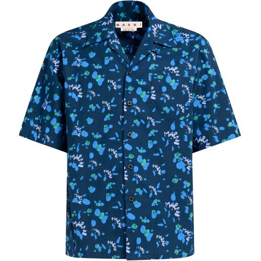 Marni camicia con stampa grafica - blu