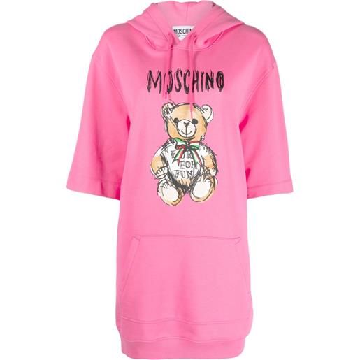 Moschino abito corto con stampa teddy bear - rosa
