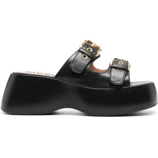 Moschino sandali con plateau 65mm - nero