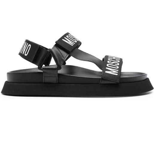 Moschino sandali con banda logo - nero