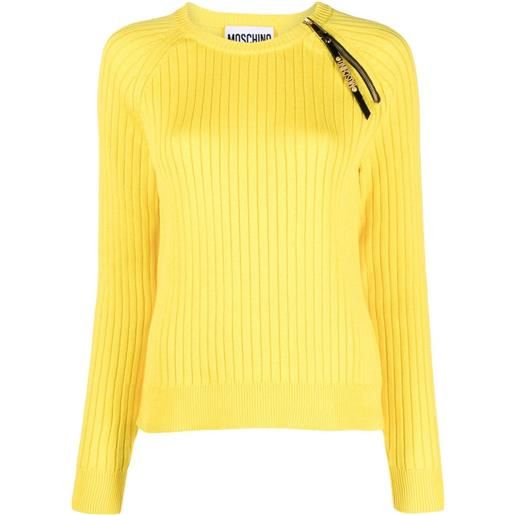 Moschino maglione con zip - giallo