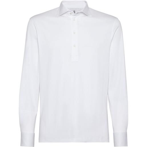 Brunello Cucinelli polo con maniche in stile camicia - bianco