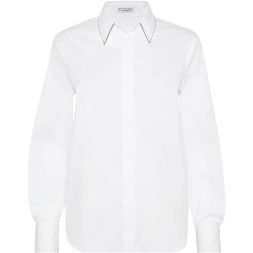 Brunello Cucinelli camicia con dettaglio colletto - bianco