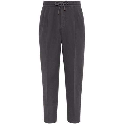Brunello Cucinelli pantaloni affusolati plissettati - grigio