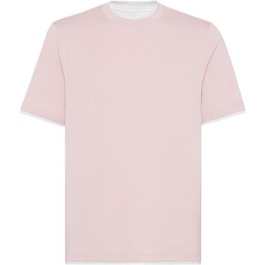 Brunello Cucinelli t-shirt a doppio strato - rosa