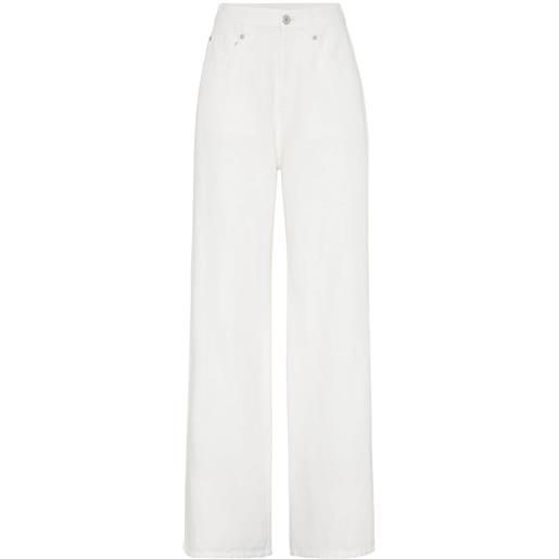 Brunello Cucinelli jeans a gamba ampia - bianco