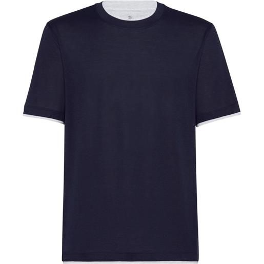 Brunello Cucinelli t-shirt con design a strati - blu