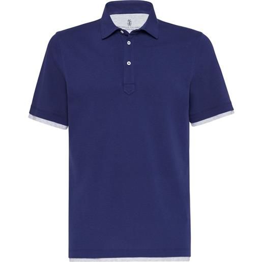 Brunello Cucinelli polo a doppio strato - blu