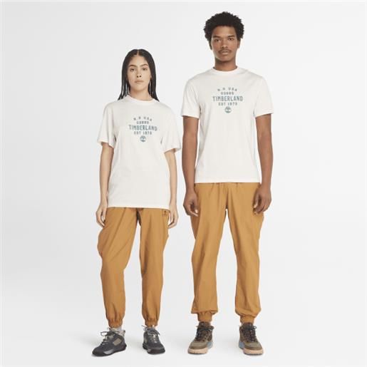 Timberland t-shirt con grafica in bianco bianco uomo
