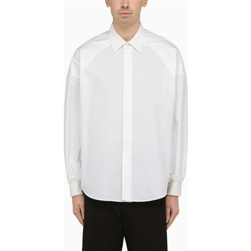 Alexander McQueen camicia bianca in cotone con polsini a coste