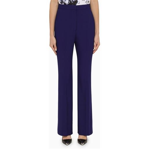 Alexander McQueen pantalone regolare con pinces blu