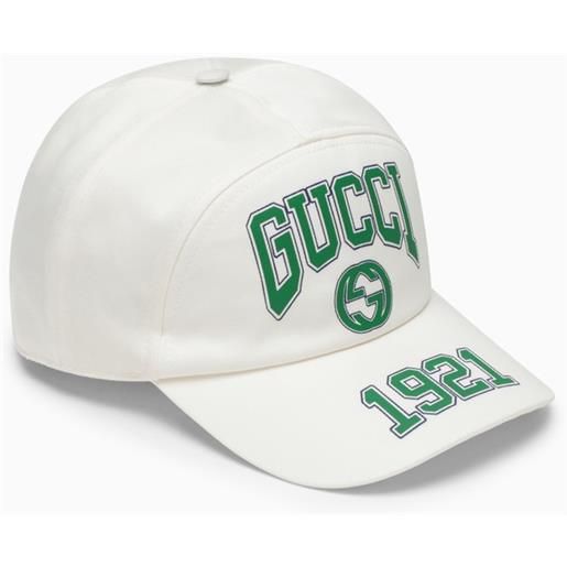 GUCCI cappello da baseball bianco con logo