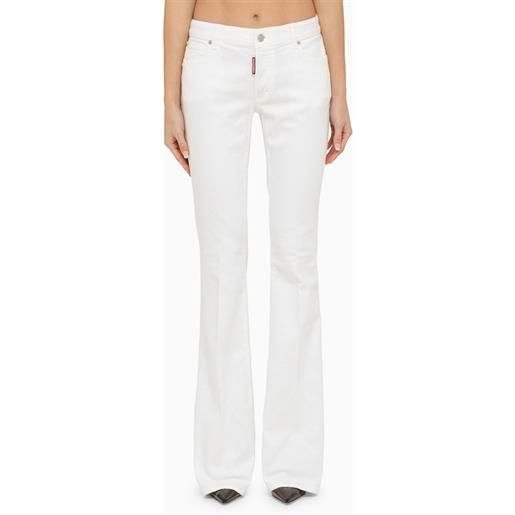 Dsquared2 pantalone bianco in cotone