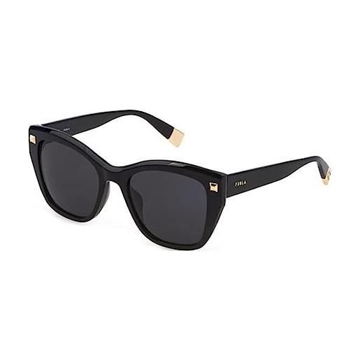 Furla sfu534 0700 sunglasses plastic, standard, 53, nero luccicante, unisex-adulto