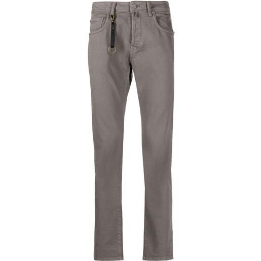 Incotex jeans slim con logo - grigio