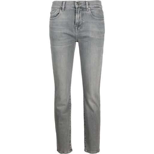 7 For All Mankind jeans skinny a vita alta - grigio