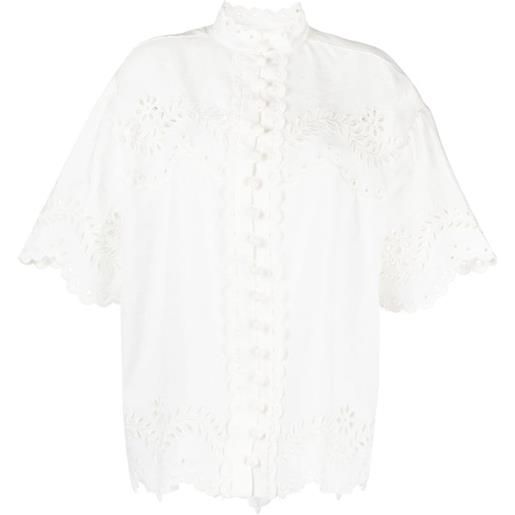 ZIMMERMANN camicia junie con ricamo - bianco