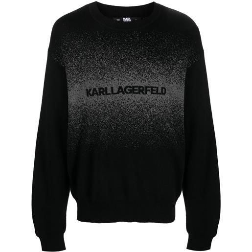 Karl Lagerfeld felpa con intarsio - nero