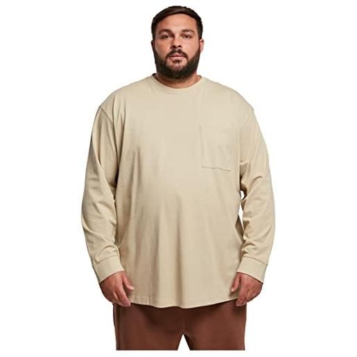 Urban classics maglietta uomo maniche lunghe e taschino frontale, cotone pesante, maglietta oversize disponibile in diversi colori xs - 5xl