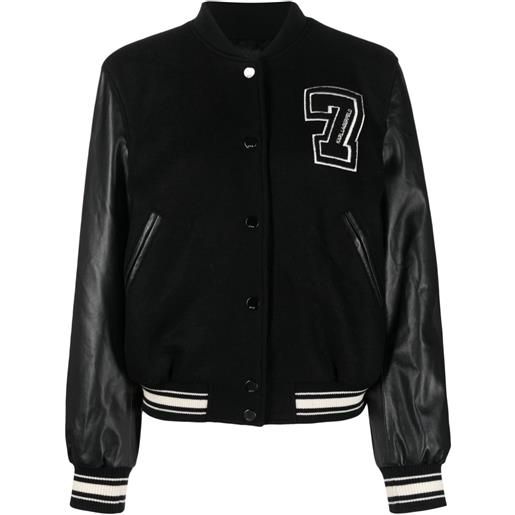 Karl Lagerfeld giacca varsity con applicazione - nero