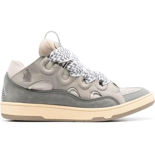 Lanvin sneakers curb in pelle - grigio