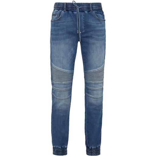 Philipp Plein jeans slim a coste - blu
