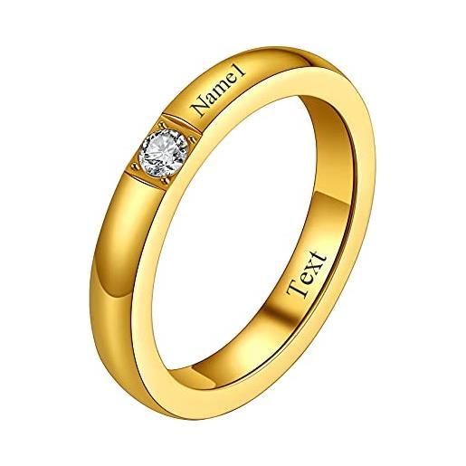FaithHeart anello con pietra portafortuna granato/ametista/acquamarina/smeraldi/topazio pietre colorate birthstone anello personalizzato nome saluti incisione 18k oro placccato