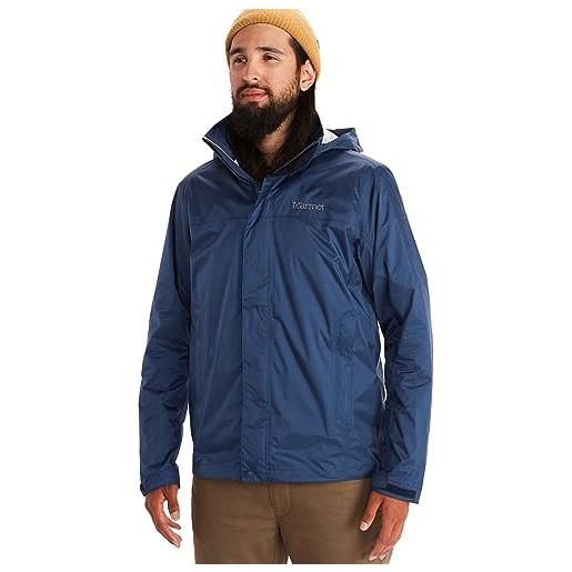 Marmot precip eco jacket lightweight hooded rain jacket uomo, nero (black), l