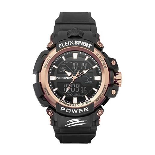 Philipp Plein plein sport - orologio da uomo, analogico, digitale, al quarzo, in silicone, rosa/nero - psnba0323, cinghia